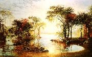 Jasper Cropsey Sunset Sailing oil painting reproduction